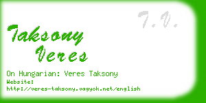 taksony veres business card